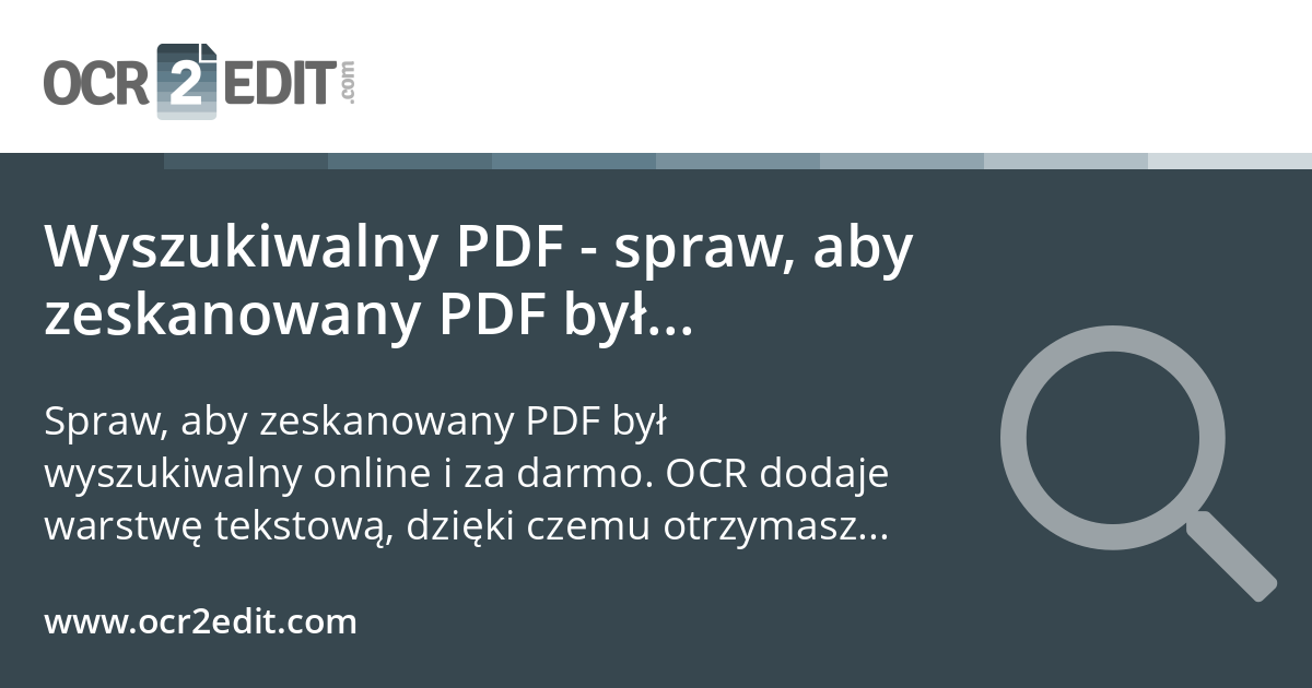 Twórz przeszukiwalne pliki PDF online - darmowy kreator PDF